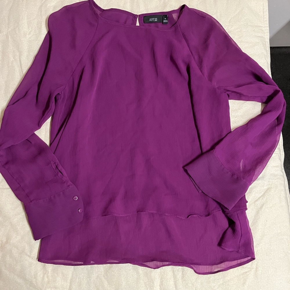 Apt. 9 Women's Rich Purple Long Sleeve Blouse